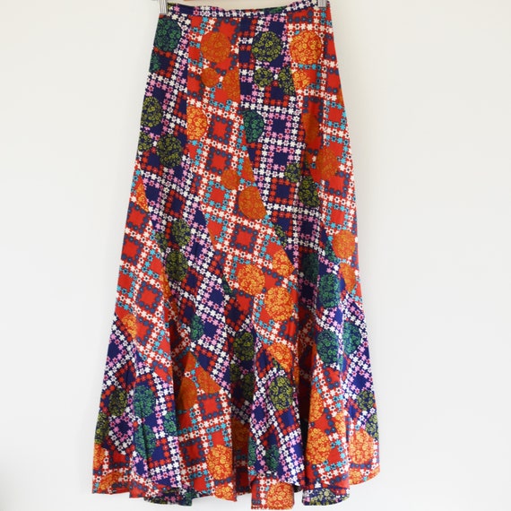 Vintage Retro Long Skirt  - Handmade - Floral Pat… - image 2