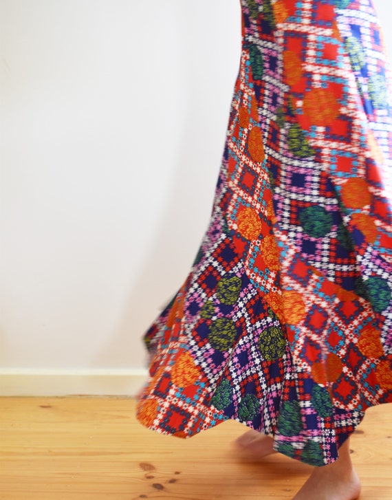 Vintage Retro Long Skirt  - Handmade - Floral Pat… - image 7