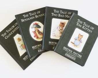 Set of 4 Small Vintage Children's Books - Beatrix Potter - Published from 1980's to 1990's Era