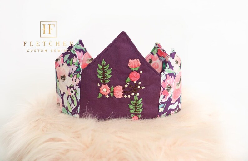 Hand Embroidered Crown Wedding Crown Embroidered Birthday Crown Adult Crown Crown Birthday Crown Kids Birthday Crown