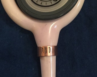 Hand Stamped Rose Gold (Copper) Personalized Stethoscope ID Tag