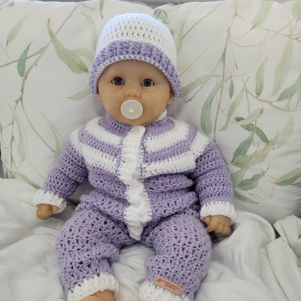 Combi-short fait main pour bébé de 3 à 6 mois au crochet