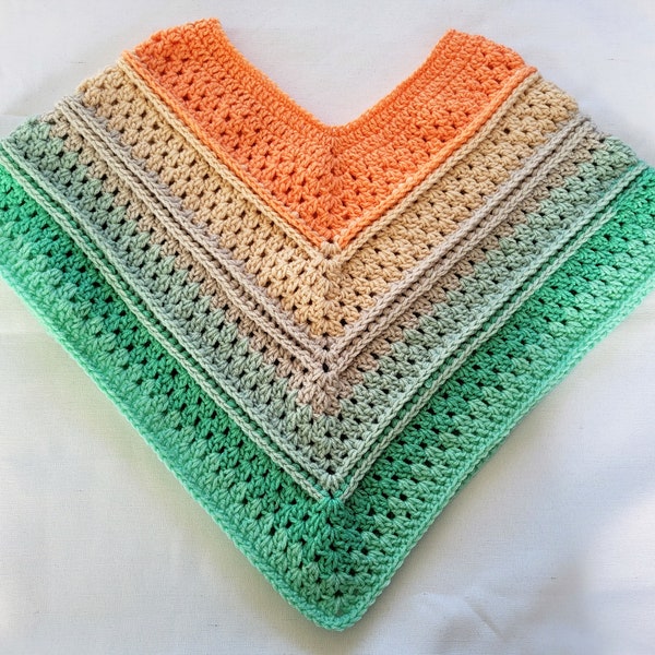 Poncho fait main au crochet pour enfant