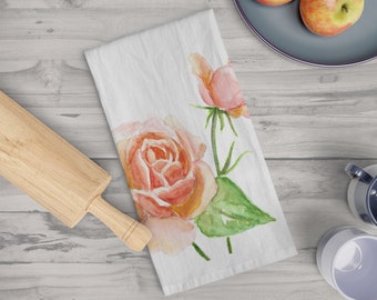 Orange Roses Cotton Tea Towel