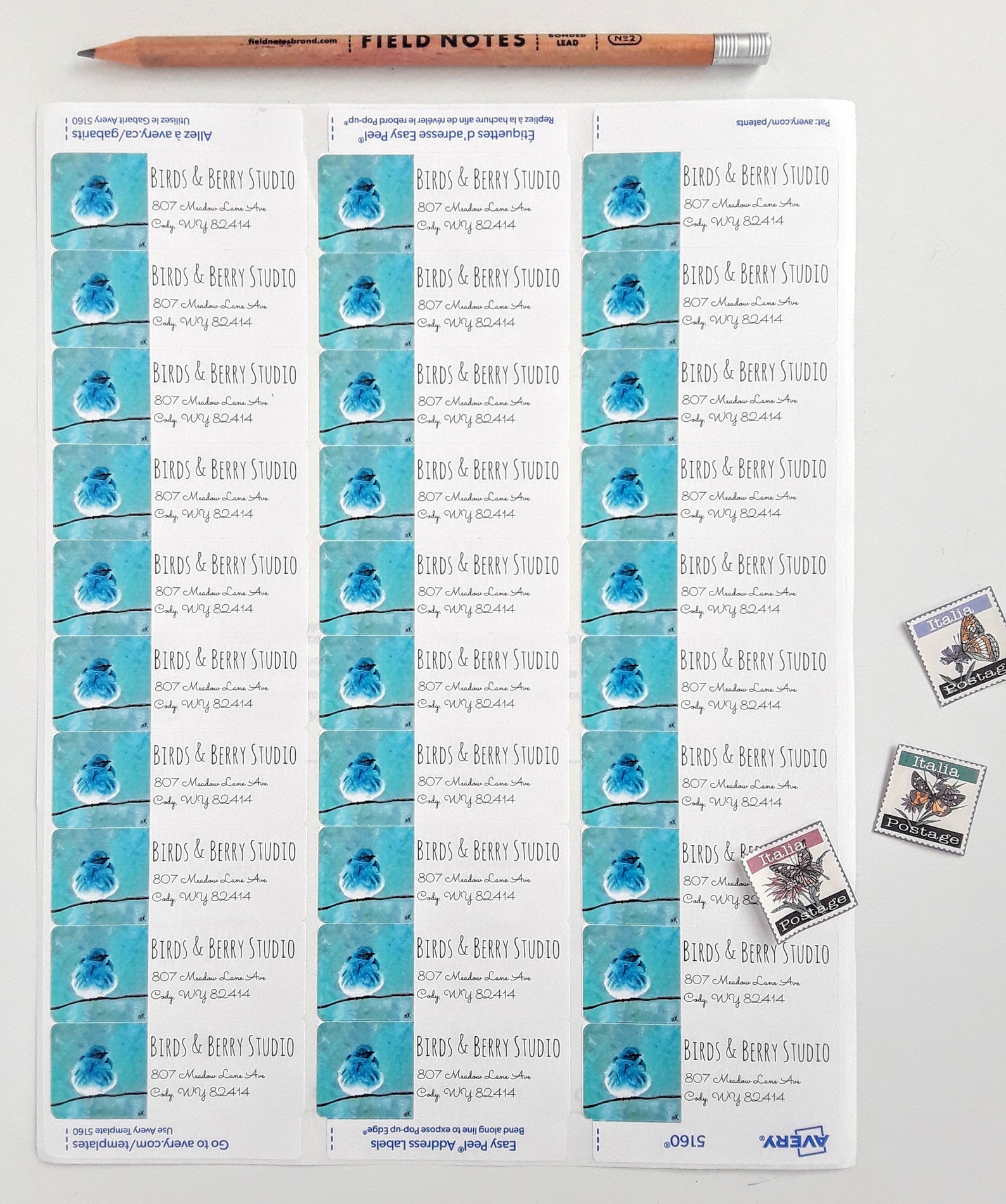 Custom Address Labels Watercolor Art Sheet of 30 Labels Etsy