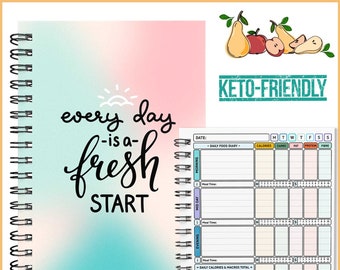 KETO A5 diet diary - food planner, habit tracking, meal plan, macros tracker, log, journal, meal planning, activity, cover choice 2024