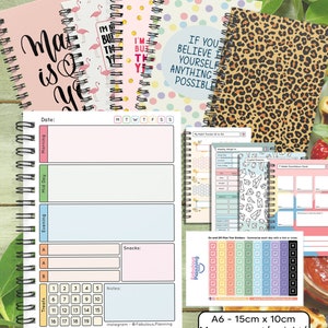Slimming World compatible,Any Diet,Food Diary, Planner/Weight Watchers/Calorie/Keto/Tracker, Journal,Notebook, Weight loss, A6 -CHOOSE COVER