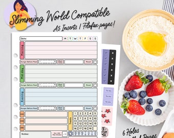 SLIMMING WORLD Compatible Diet Food Diary planner PAGES, Inserts, Filofax, Organiser weight loss, tracker, log, 12 Week, Journal- A5