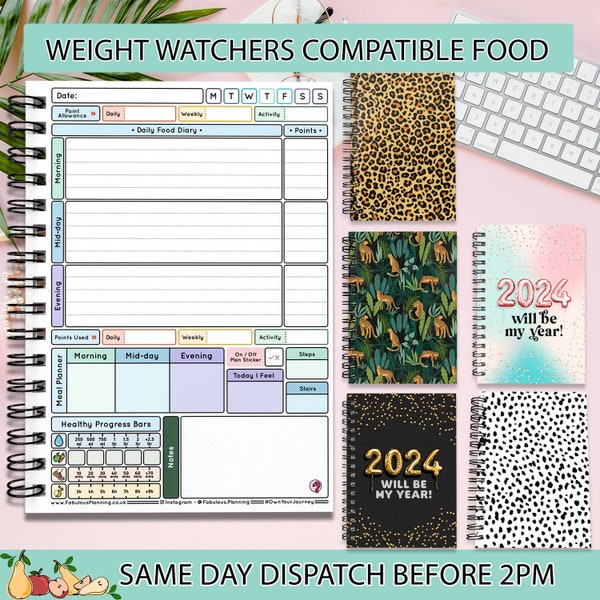 Food Journal,WEIGHT WATCHERS planner, weight loss, points, easy, weight loss , tracker, log, 3months, diary, fitness - New Year 2024 WW