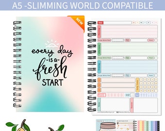 SLIMMING WORLD Compatible food planner, weight loss, diet diary journal tracker, log, 7WK A5, habits,filofax, meal planning organiser