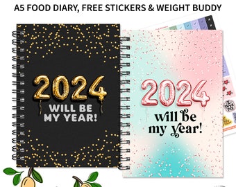 A5 Slimming World Friendly Food Diary Spacious Pages Full Colour Weight Loss, extra, Stickers, Countdown, 7 week, Journal, Log,Planner!