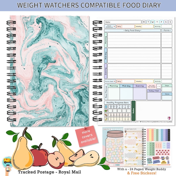 WEIGHT WATCHERS voedselplanner 2024, gewichtsverlies, punten, eenvoudig, tracker, log, 7 weken, metingen maaltijdplanning organisator A5 WW Dieetdagboek