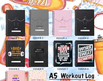 A5 Gym, Workout Log/Diary, weights/Gains, speed, easy , tracker, log, 500 Exercises,Fitness, Planner Handy Size,Reps, Sets, Done. Multi 2024