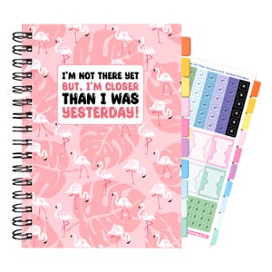 A5 Slimming World compatible, Journal,Diet Food Diary, Tracker, Wellness, Notebook, Weight loss, Extra Easy, Wire Ring Handybook, Stickers
