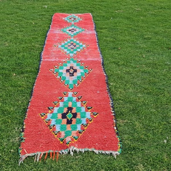 Vintage Berber runner from boujaad on the middle atlas in morocco