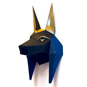 Egyptian God Anubis Mask, Papercraft, Wall Decor, 3D Mask Template