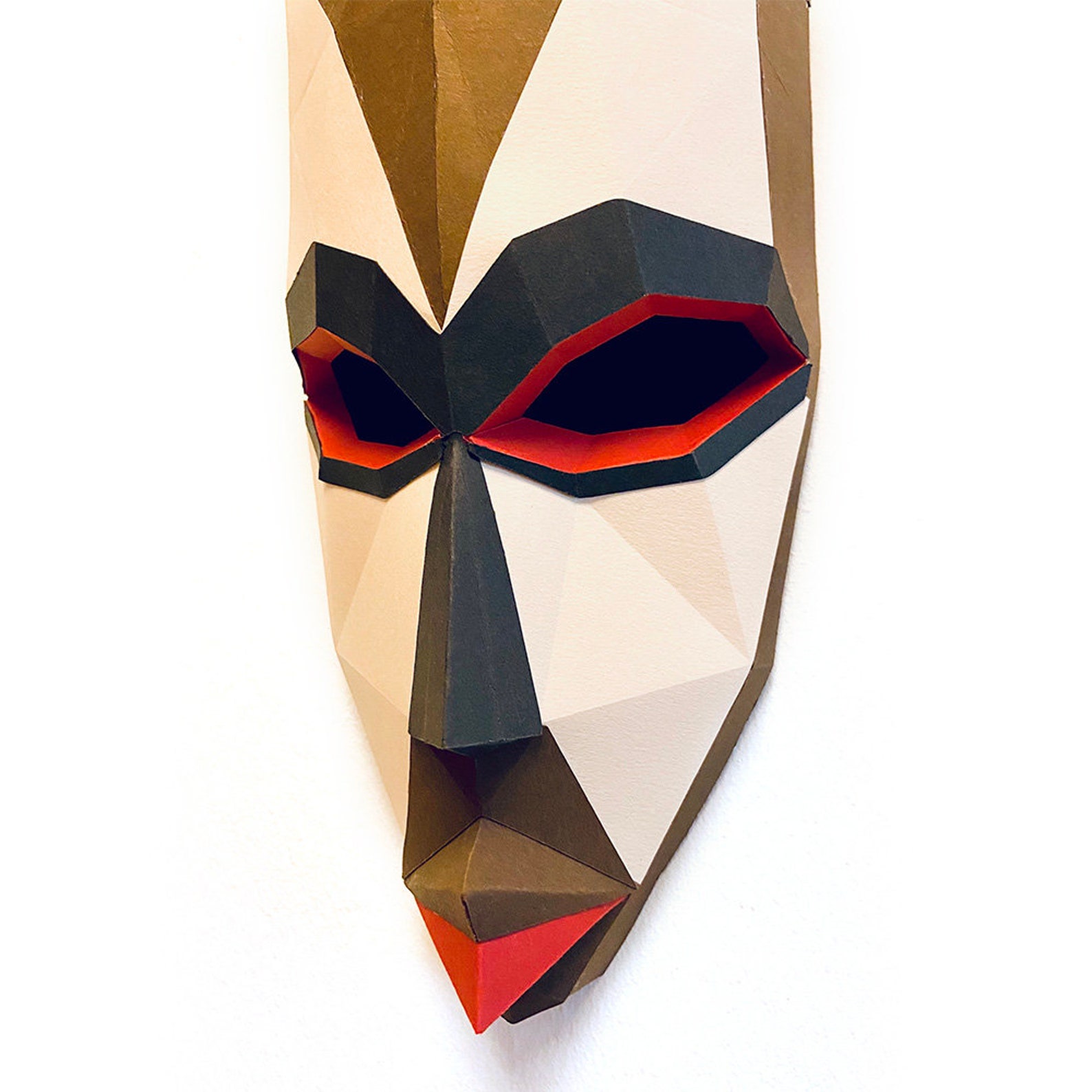 African Tribal Mask, Papercraft, Wall Decor, 3D Mask Template - Etsy