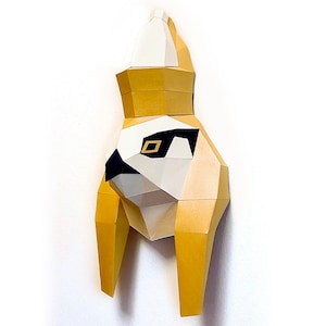 Máscara do deus egípcio Horus, artesanato em papel, decoração de parede, modelo de máscara 3D