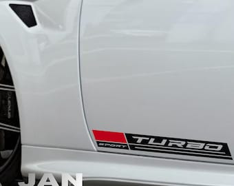 TURBO Decal Sticker Sport Car Racing Stripe Logo Emblem Motorsport Limited Performance PAIR - UK