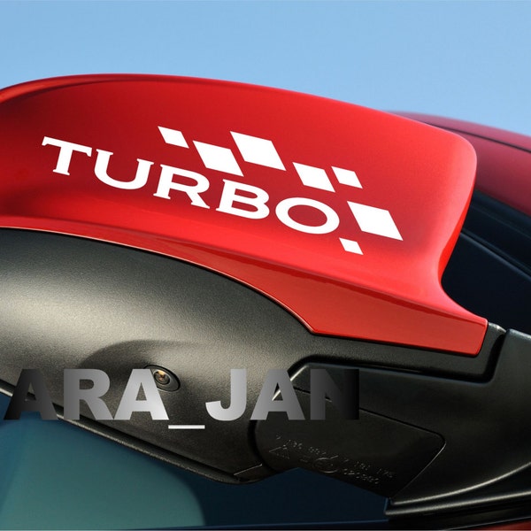 TURBO Vinyl Decal sticker racing sport car side mirror logo