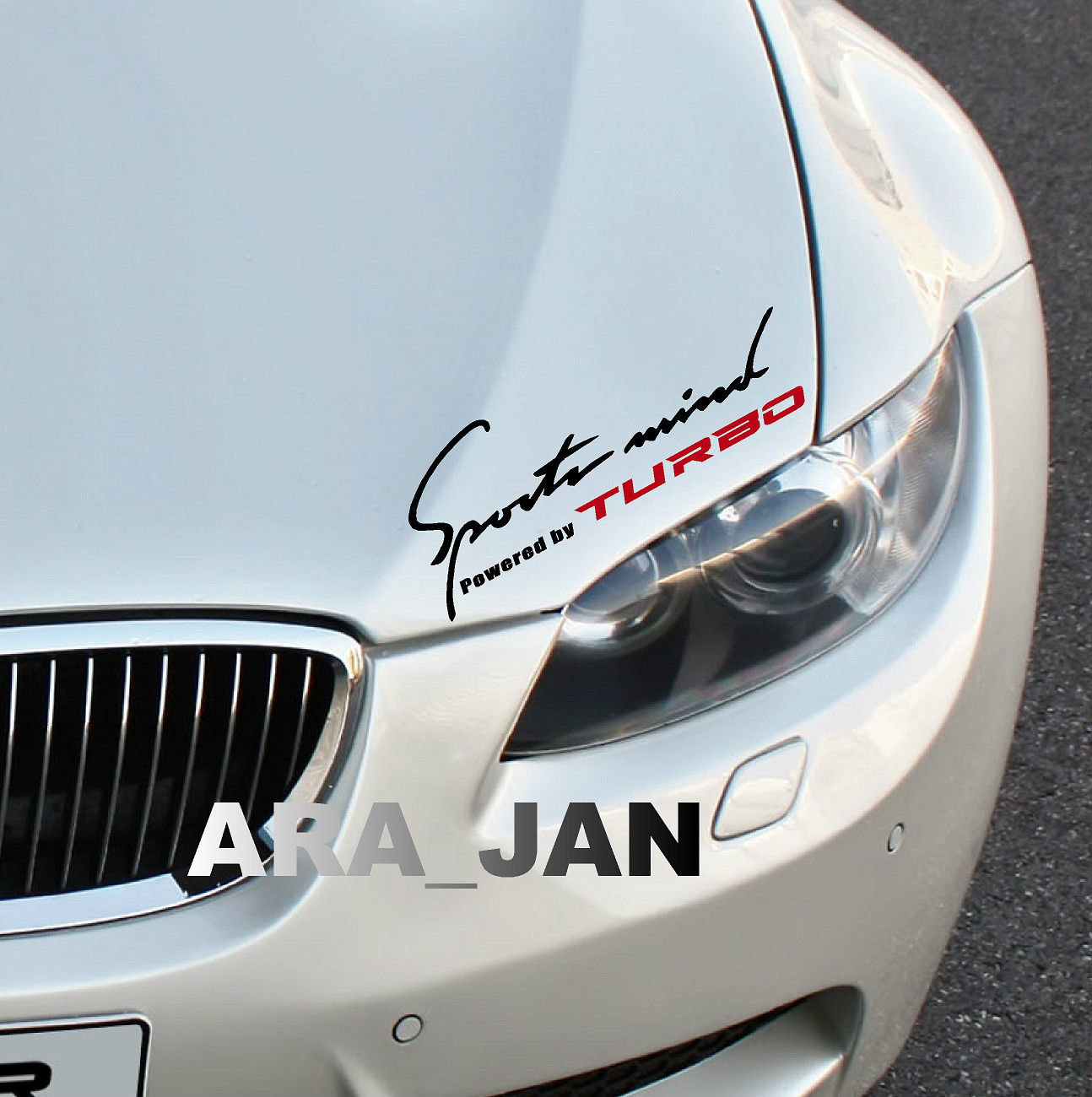 TURBO Vinyl Decal Sport racing sticker car logo emblem mirror motorsport PAIR