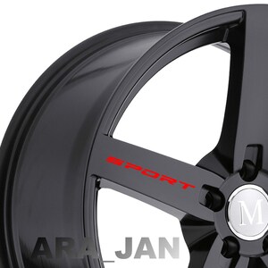 4pcs - SPORT Vinyl Decal Racing sticker car wheels rims logo emblem BMW AUDI Chevrolet dodge ford lexus mazda mercedes benz mitsubishi