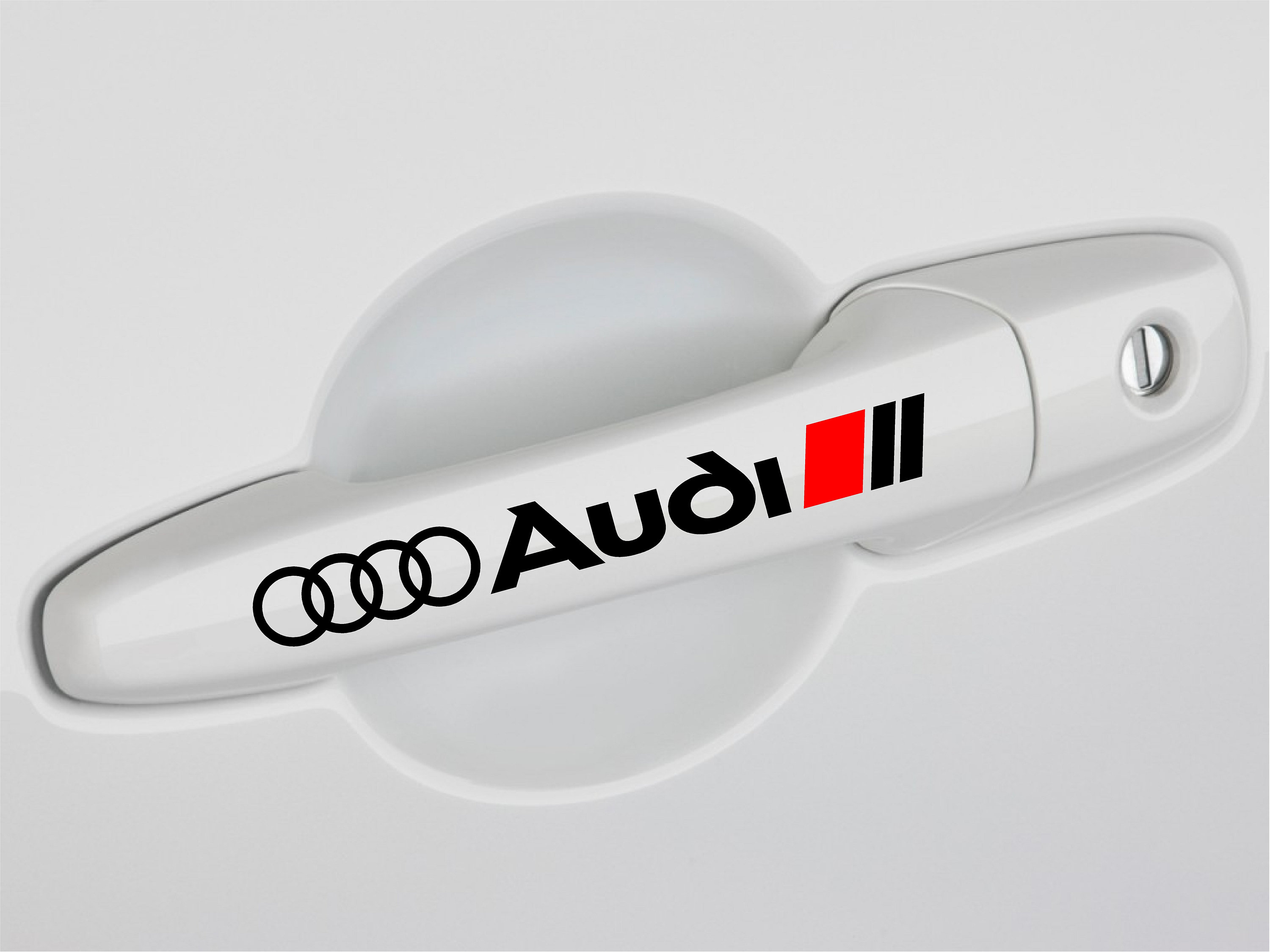 AUDI QUATTRO door handles Vinyl Decal sticker Sport Racing emblem RED