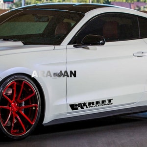2pcs - STREET RACING Vinyl Decal sticker sport racing car logo emblem Ford Mustang BMW Audi Chevrolet dodge infiniti lexus mercedes benz amg