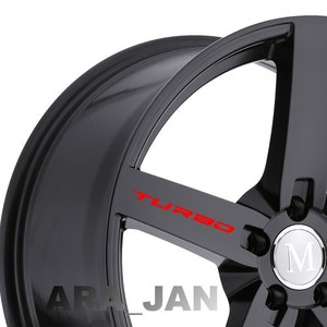 4 pcs - TURBO Vinyl Decal Racing sticker car wheels rims logo emblem