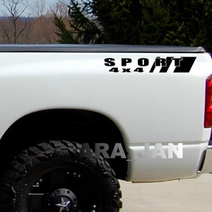 memoria ram PC 2-SPORT 4 x 4 vinilo Decal carro Pickup cama 4WD 4 X 4 emblema de la insignia de Ford F150 F250 F350 Dodge Chevrolet Toyota Nissan deporte carreras etiqueta engomada