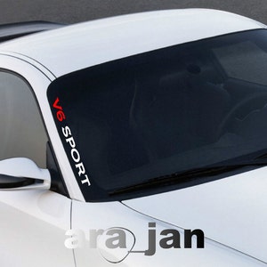 Windshield V6 SPORT Vinyl Decal Sport racing sticker car logo emblem Bmw Audi CHEVROLET dodge ford honda infiniti lexus mercedes benz