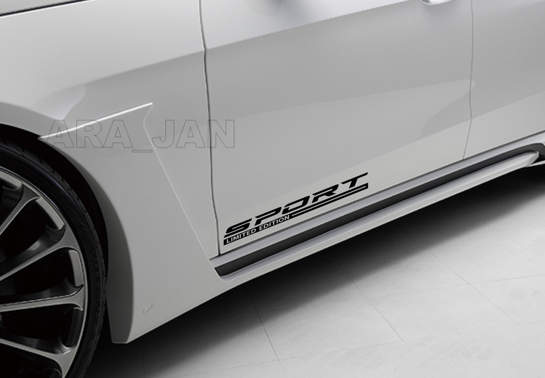 AUDI S LINE X2 Sport Racing Stripe Logo Decal Stickers – Glossy Black Vinyl Pair