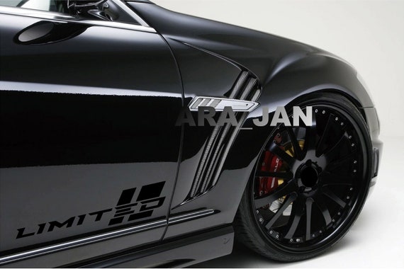 V6 SPORT Vinyl Decal door handle racing car emblem logo skirt sticker SILVER//RED