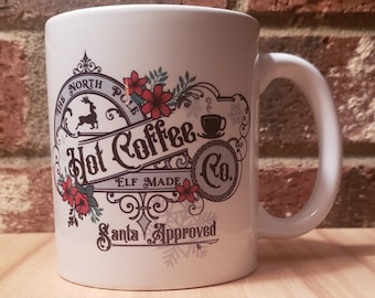 Vintage hot coffee Christmas design