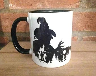Witch and Dracula horror custom Halloween coffee mug