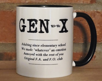 11 oz coffee mug with GenX design