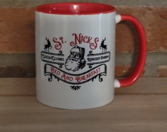Christmas coffee mug, St. Nick's bed and breakfast