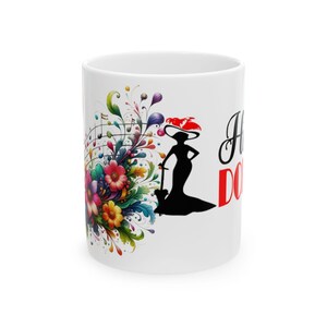 Broadway Musical Hello, Dolly Ceramic Mug, Music and Flowers, Theatre Lover Gift, Coffee Cup, Broadway Fan Present, Gift for Broadway Fans,