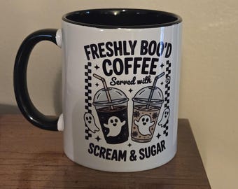 Custom coffee mug halloween freshly boo'd coffee