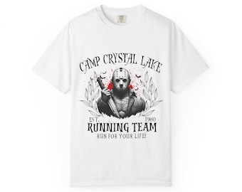 Jason Voorhees Horror Camp Crystal Lake Running Team Unisex T-shirt, Horror Movie Shirt, Scary Graphic Tee, Halloween Costume, Vintage Style