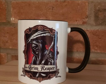 Custom printed coffee mug vip grim reaper