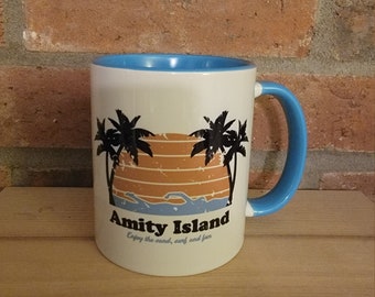 Custom printed coffee mug inspired by Jaws
