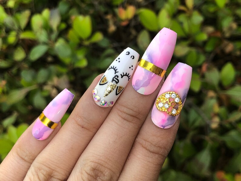 Unicorn Leader Press On Nails Coffin Nails Glue On Nails Etsy Unicorn Leader Press On Nails Coffin Nails Glue On Nails Etsy