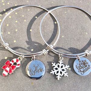 Christmas bangles, stainless steel bangles, bracelets