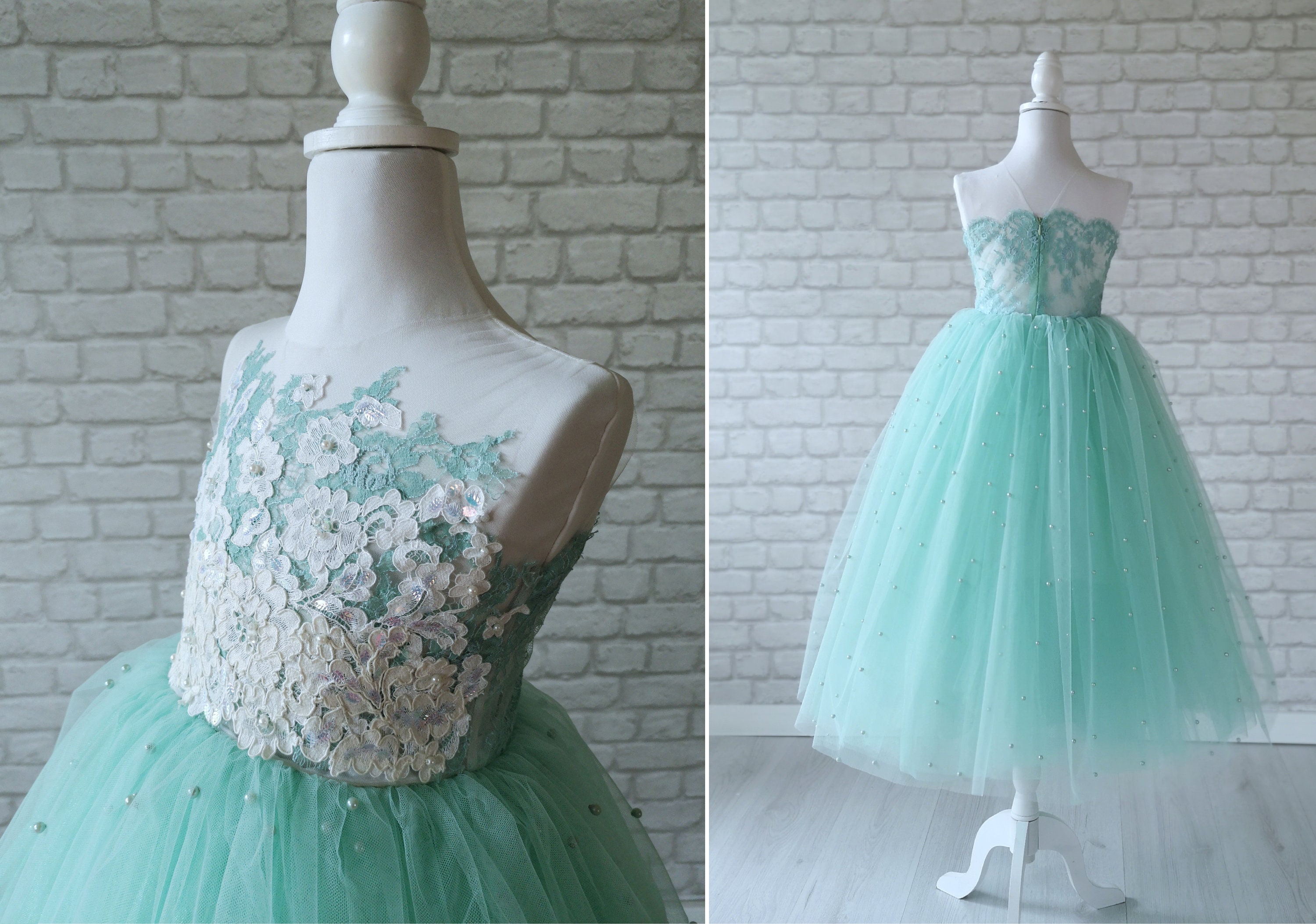 mint green toddler flower girl dress
