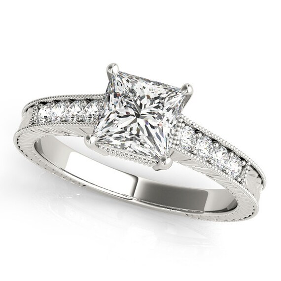 princess cut vintage engagement rings