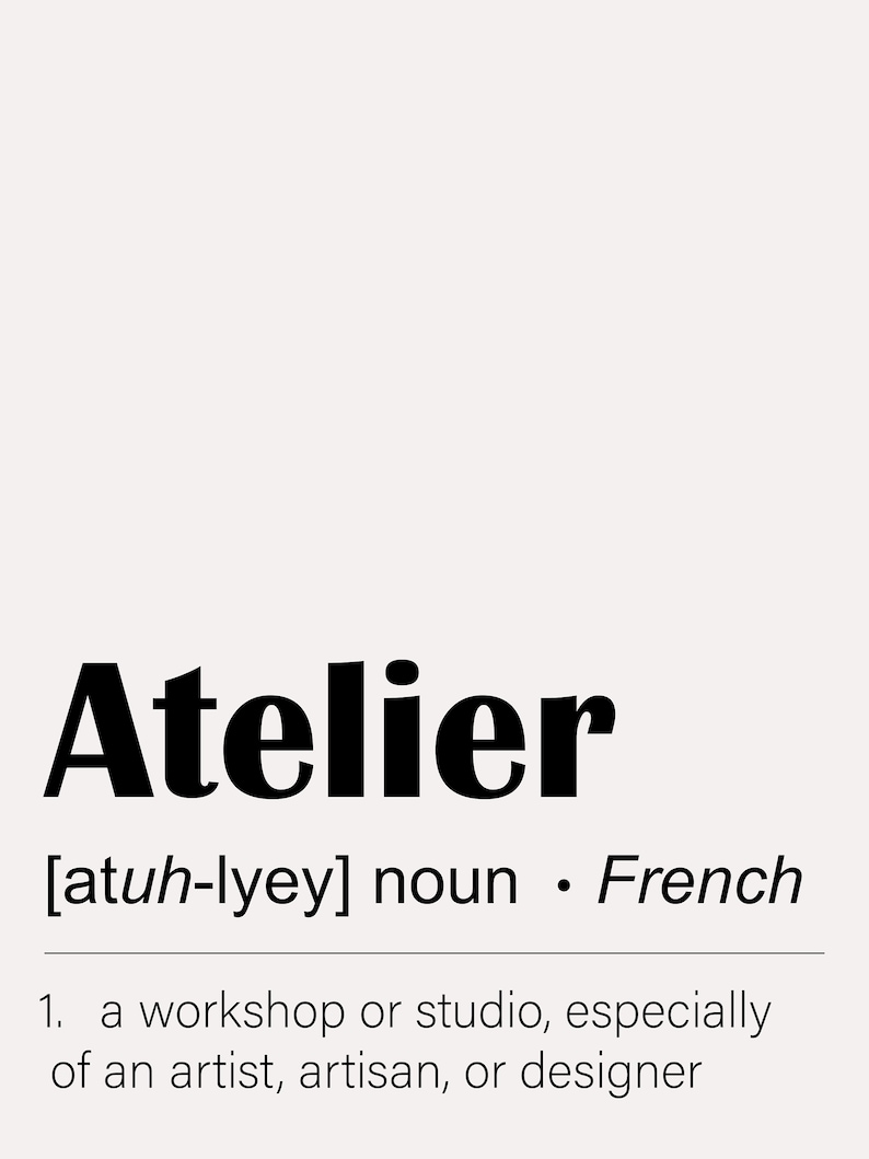Atelier Definition Poster Etsy