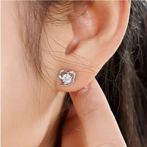 Heart Shape Stud Earrings 6 MM Each Heart Style Certified Moissanite Diamond Stud Earrings Round Cut Moissanite Earrings For His Partner