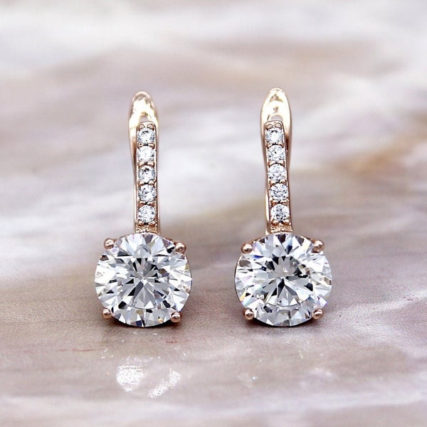 Huggie Hoop Earrings 1.50 Ct Round Shaped Certified Moissanite Diamond Plug sophisticated earrings And gift for Birthday to your precious