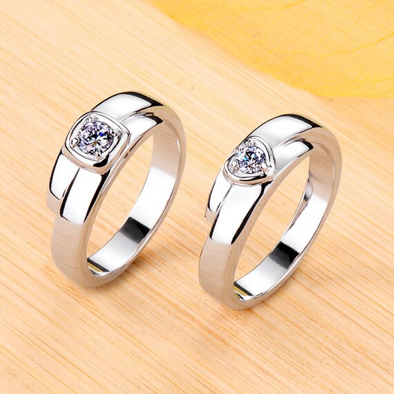 0.22 Ct Mobius Simple Design 925 Silver Couple Rings Matching Rings Of Best Gift In The World For Special Wedding Occasion For Lovers
